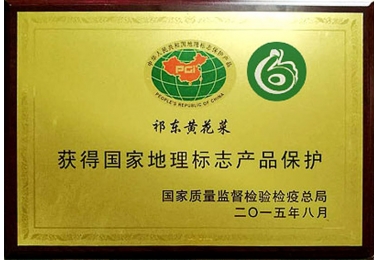 2015年黄花菜地理标志证书
